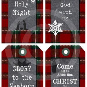 Christmas Printable Gift Tags Religious Christian Digital Chalkboard ...