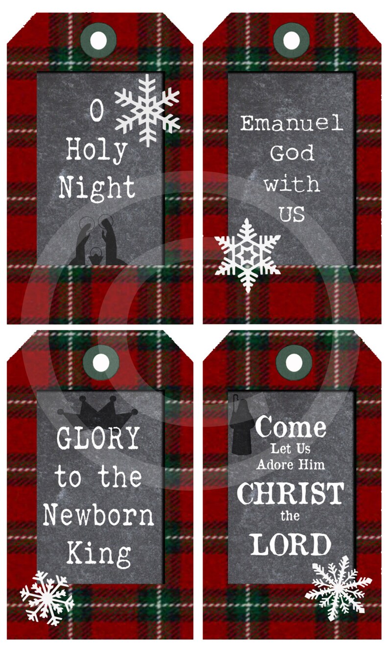 Christmas Printable Gift Tags Religious Christian Digital | My XXX Hot Girl