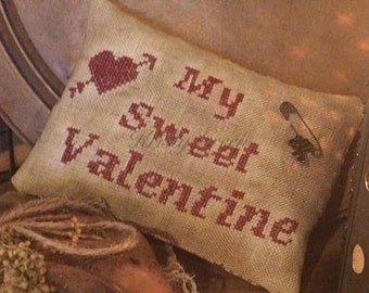 YOU Download PDF Cross Stitch Pattern Chart | Valentine | Valentine's Day | Pillow Tuck | Pin Keep| Framed Stitchery