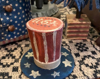 Patriotic Uncle Sam Hat | Americana 4th of July Decor | Red White Blue | USA | Prim Primitive