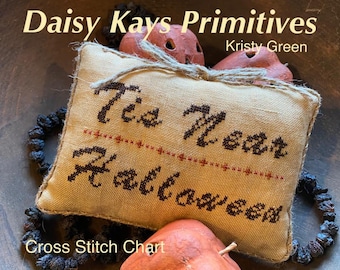 YOU Download | PDF Download Pattern Chart |Cross Stitch | Halloween Fall Autumn | Cross Stitch | Primitive Prim