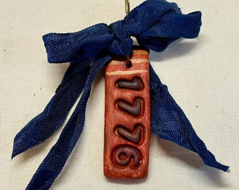 Charm Pin Tag | 1776 Patriotic Americana | Cross Stitch Embellishment | Fob Zipper Pull