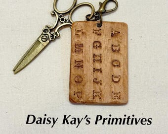 Zipper Pull | Project Bag Charm Embellishment | Cross Stitch Sampler