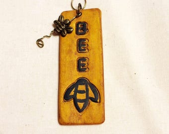 Bee Charm Tag | Cross Stitch Accessory Embellishment |