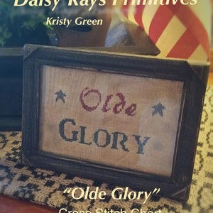 Olde Glory PDF Pattern Chart | Cross Stitch | Primitive Prim | Patriotic Americana Stitching | 4th of July Flag