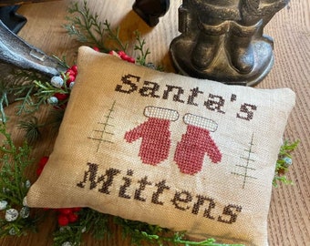 CHART PATTERN | PDF Download | Santa's Mittens | Cross Stitch | Sampler Stitchery | Christmas