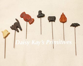 Halloween Counting Pins | Bat, Cat, Pumpkin, Ghost, Cauldron Embellishments