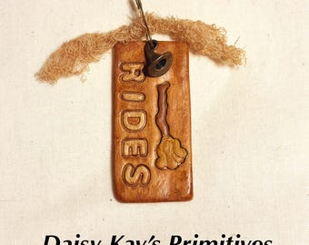 Tag Charm | Cross Stitch Accessory Embellishment | Witch Broom Rides | Bulb Gourd Pin