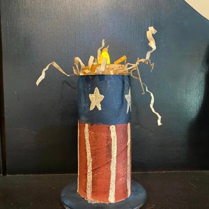 Candle Light | Primitive Prim Colonial | Patriotic Americana 4th of July Decor | Firecracker |