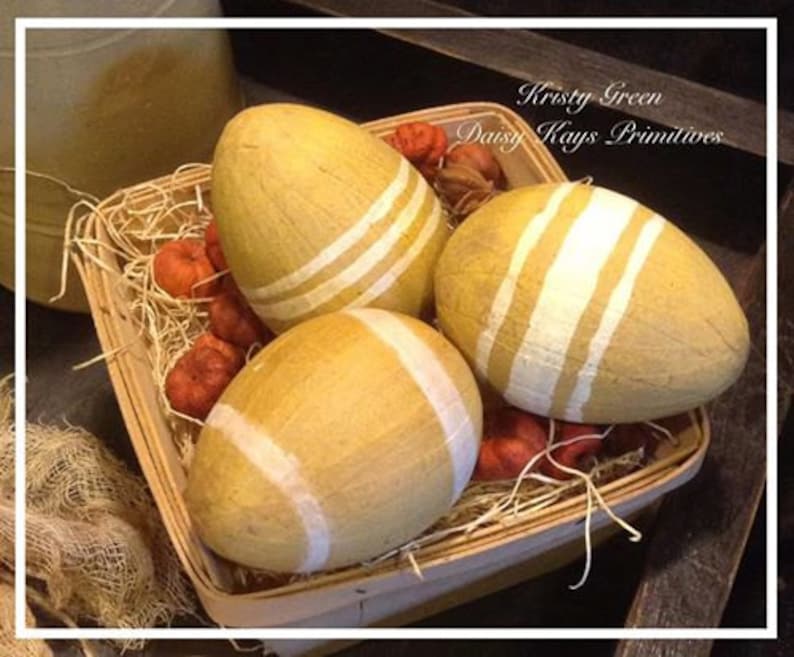 Primitive Easter Faux Yellow Ware Egg Bowl Fillers Prim Etsy
