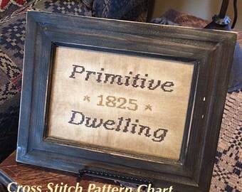 YOU Download PDF Pattern Chart | Cross Stitch | Primitive Prim | Pillow Tuck | Pin Keep | Framed Stitchery