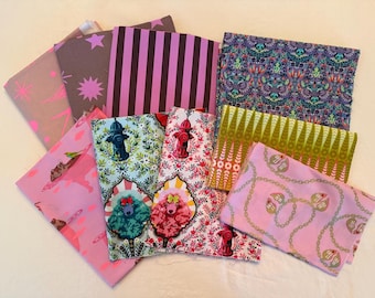Surtido de telas Tula Pink: varias colecciones, material de acolchado de algodón de diseño