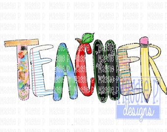 Teacher PNG Clipart Hand Drawn Watercolor