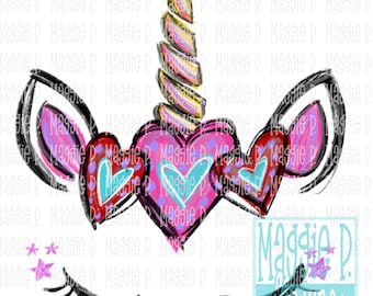 Valentine Unicorn PNG Clipart