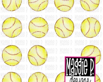 Softball Watercolor PNG Clipart for print or sublimation
