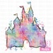 Watercolor PNG Castle Clipart Printable Digital Download