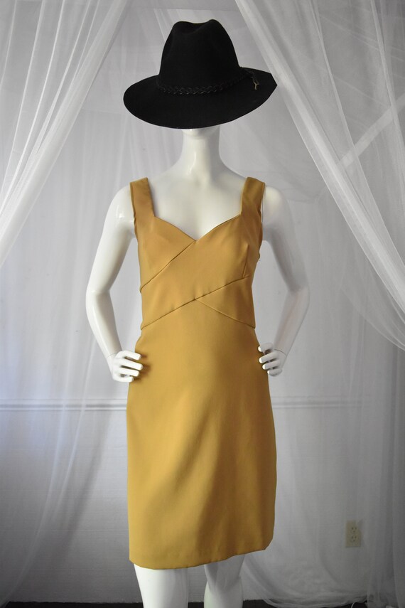 Vintage Tan Hourglass Bandage Mini Dress - image 3