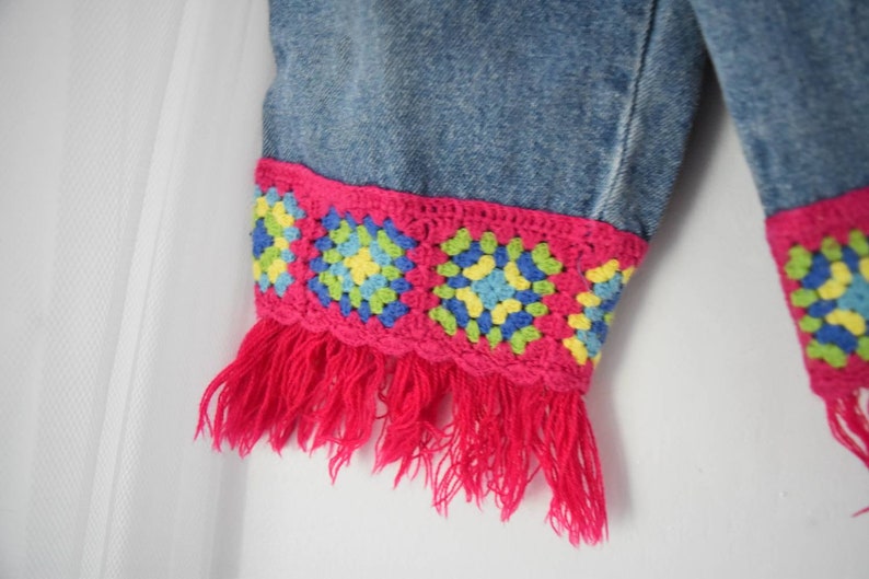 Vintage 12 Months Girls Hippie Crochet Jeans