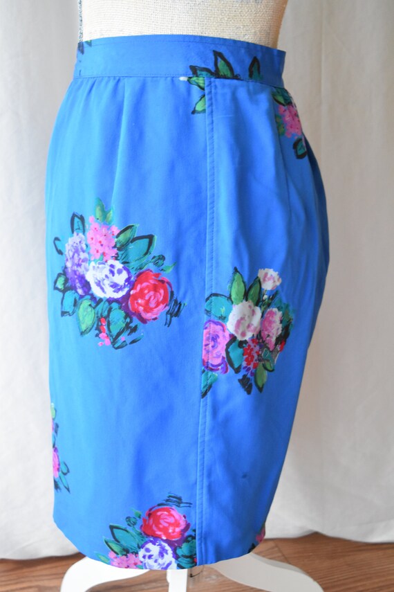 Vintage Italian Made Silk Pencil Skirt - image 2