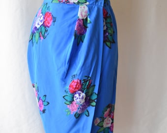 Vintage Italian Made Silk Pencil Skirt