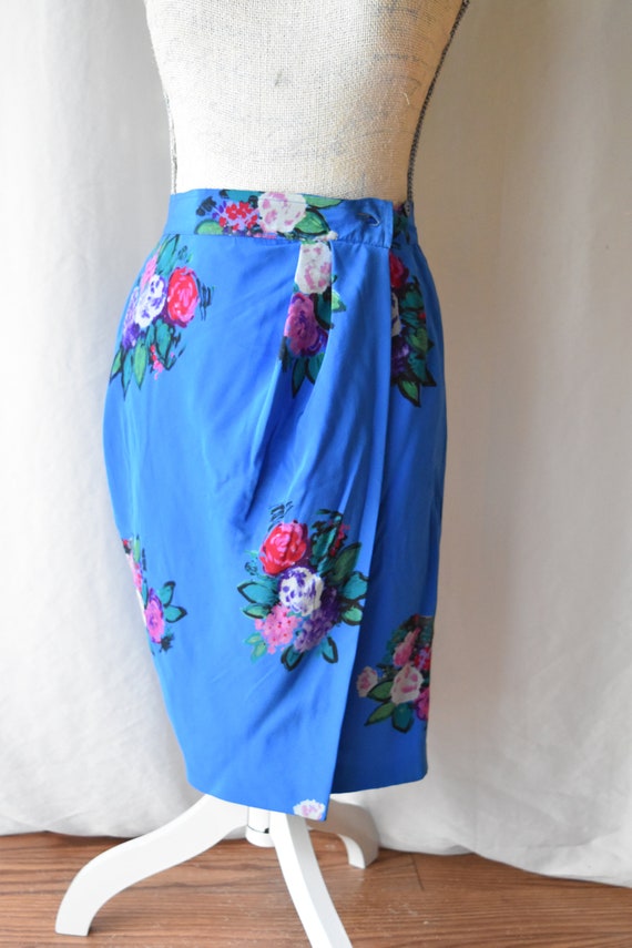 Vintage Italian Made Silk Pencil Skirt