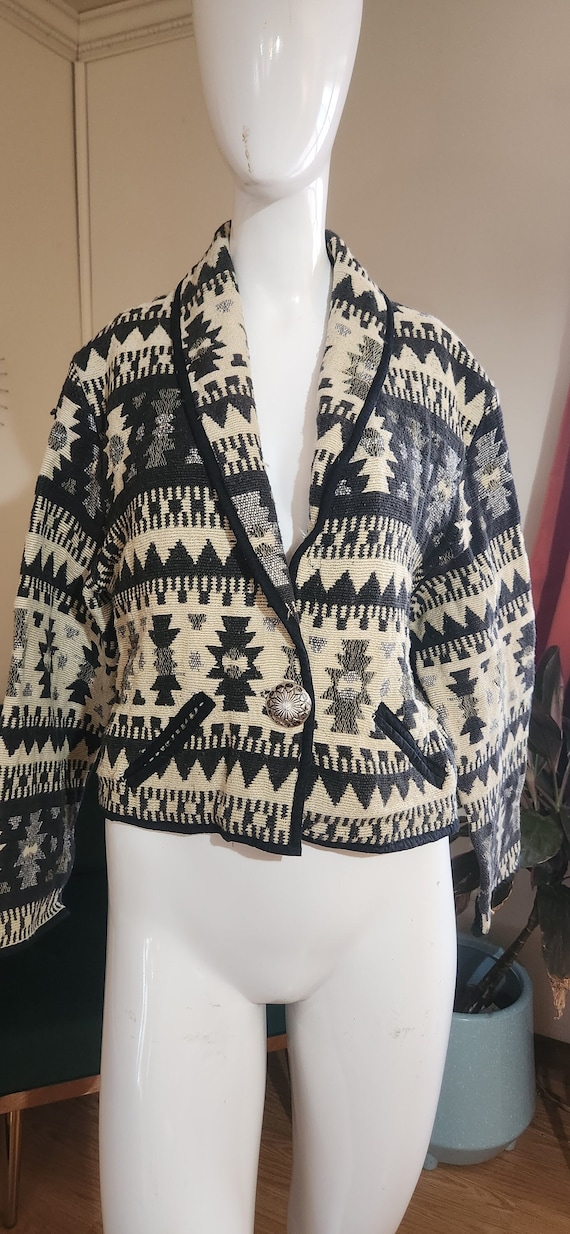 Vintage Southwestern Concho Crop Jacket