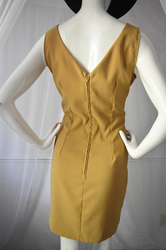 Vintage Tan Hourglass Bandage Mini Dress - image 6