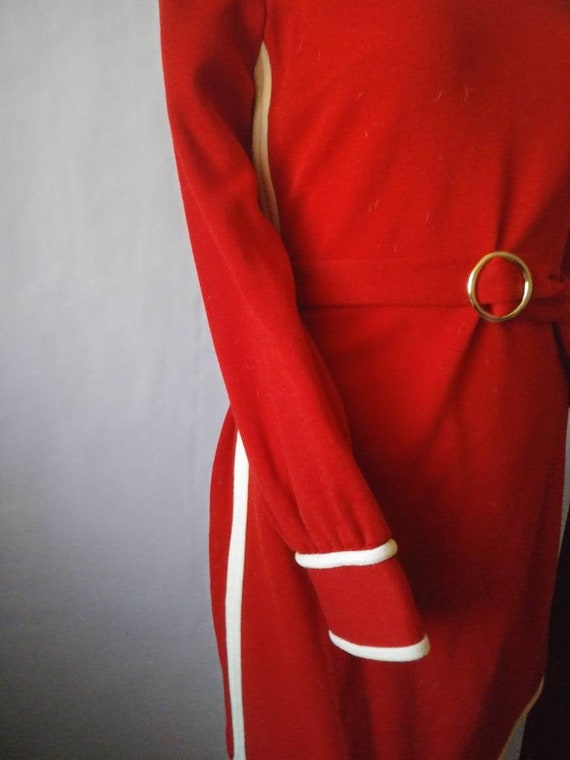 Vintage Deep Red Long Sleeve GoGo Dress