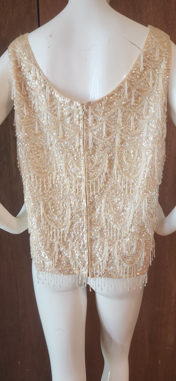 1960s Vintage Sequin Encrusted and Beaded Blouse - image 3