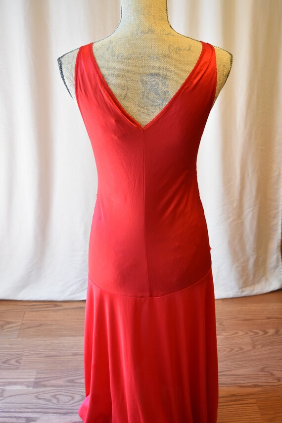 Vintage Red Lace Flowy Nightgown - image 5