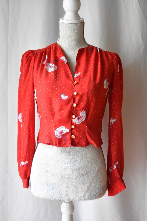 Vintage Mini Button Rami Blouse