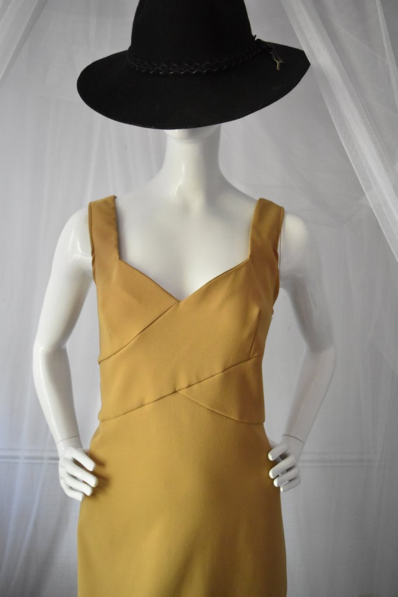 Vintage Tan Hourglass Bandage Mini Dress - image 1