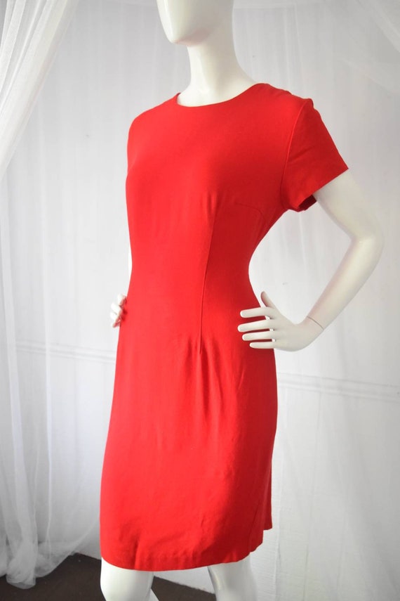 Vintage Cherry Red Hourglass Wiggle Dress