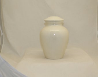 Large White Cremation Urn, Adult Human Ashes Urn. Large Jar with Lid, art pottery, handmade
