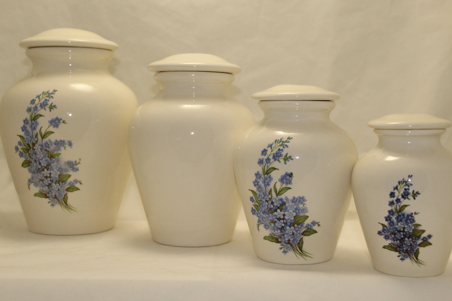 Cremation UrnCeramic Jar with Lid Me Nots Keepsake Etsy