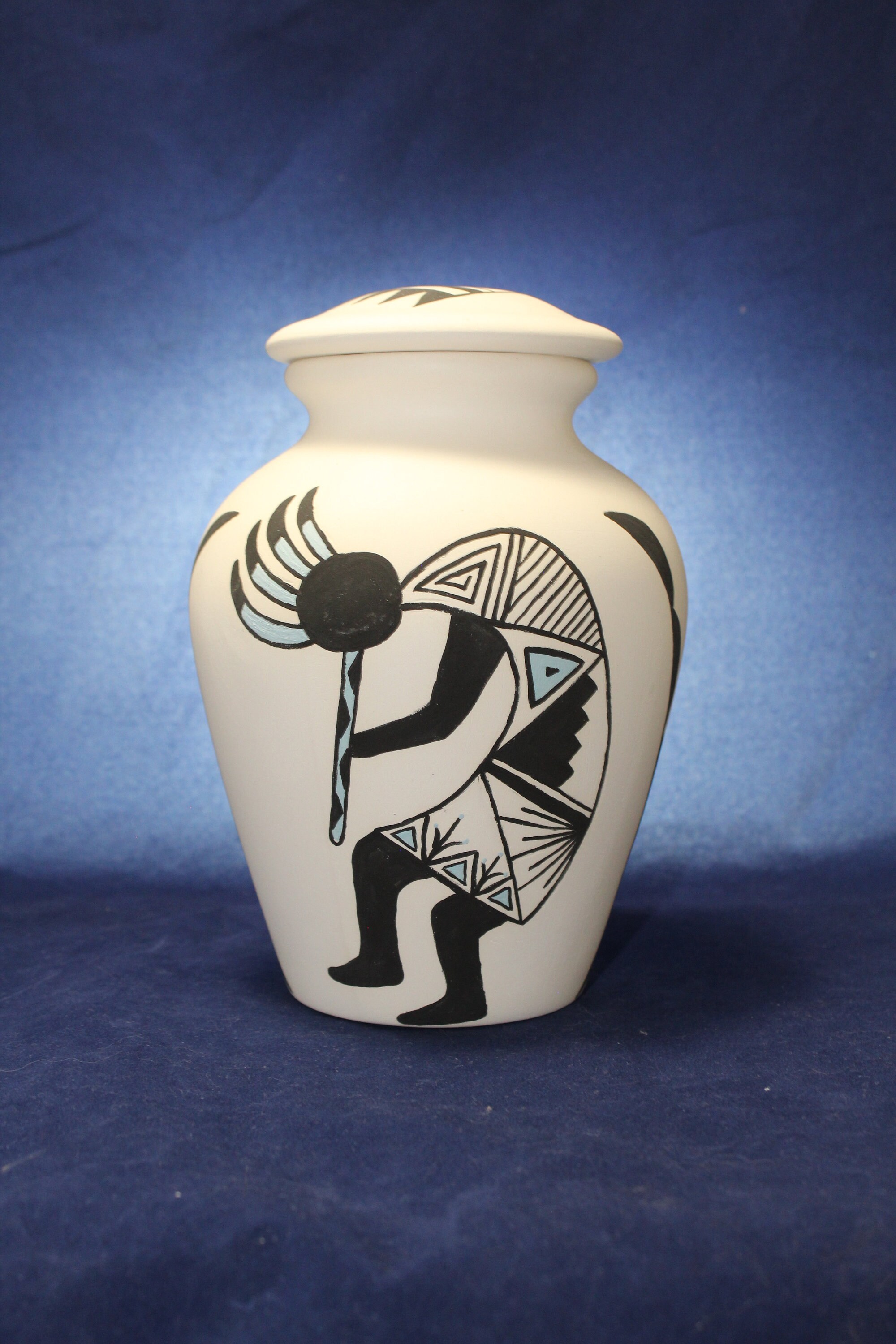 Native American Kokopeli Design Medium Cremation Urn, Keepsake Ashes