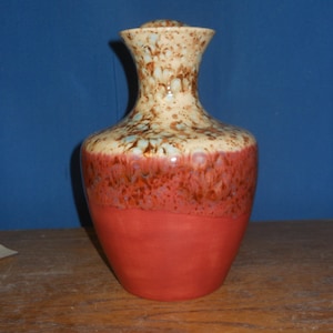 Terra Cotta and beige Cremation Urn, Ceramic Jar with Lid, Urn for Ashes, Child or Youth Urn, Large Pet Urn, Art Pottery, Handmade Urn