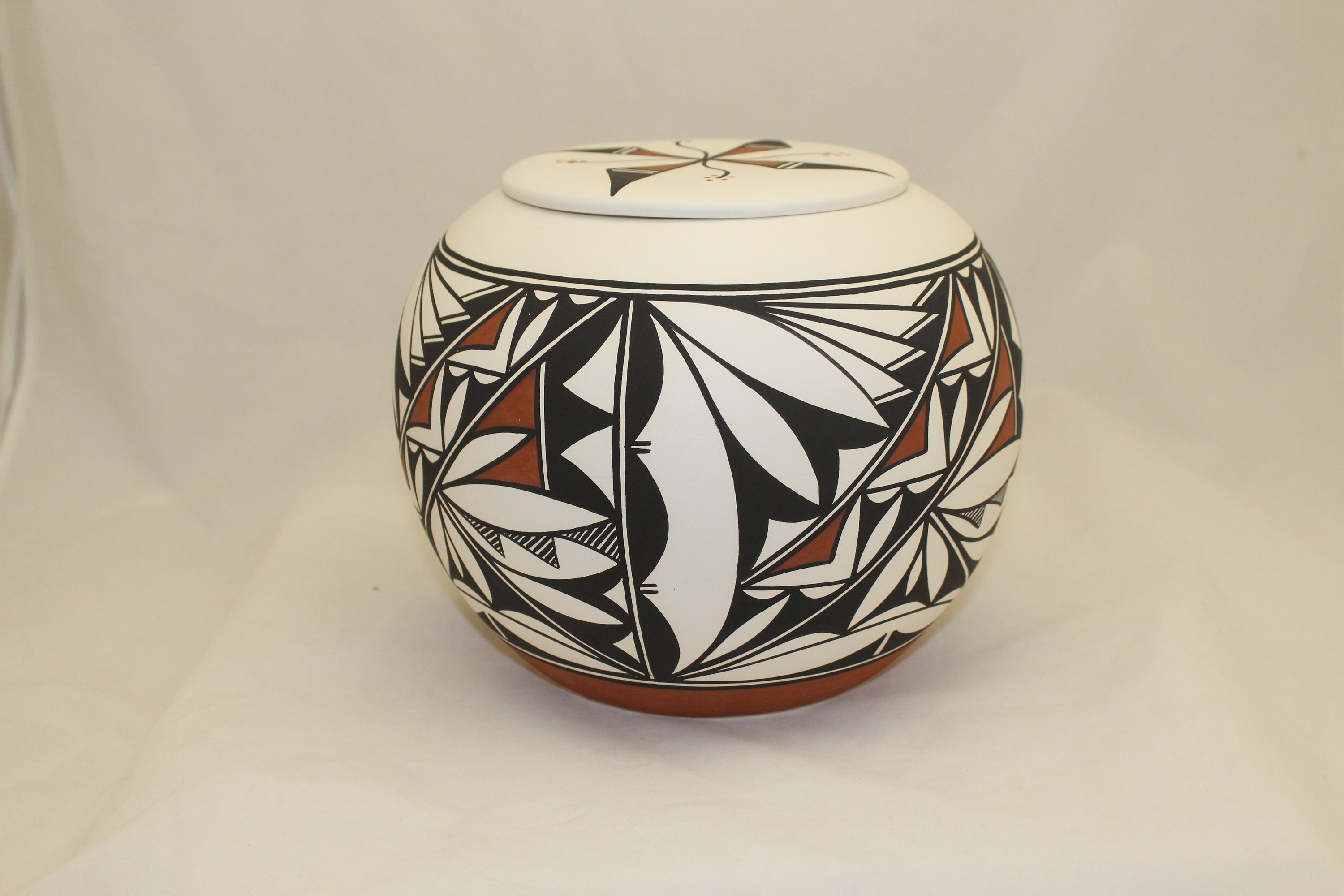 Native American Urn Ceramic Jar with Lid Adult Cremation Adult
