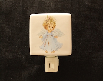 Angel with Dove Porcelain Night Light Memorial Gift,  Smpathy Gift, Remembrance Nightlight