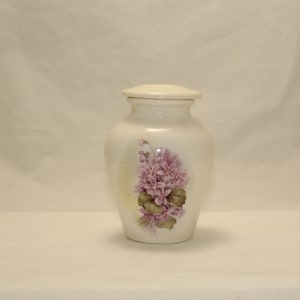 Violets on Ceramic Jar with Lid,Tiny Cremation Urn,Baby Urn,Keepsake Urn,Urn for Ashes, Cat Urn, Pet Urn Tiny jar, art pottery, Handmade Urn