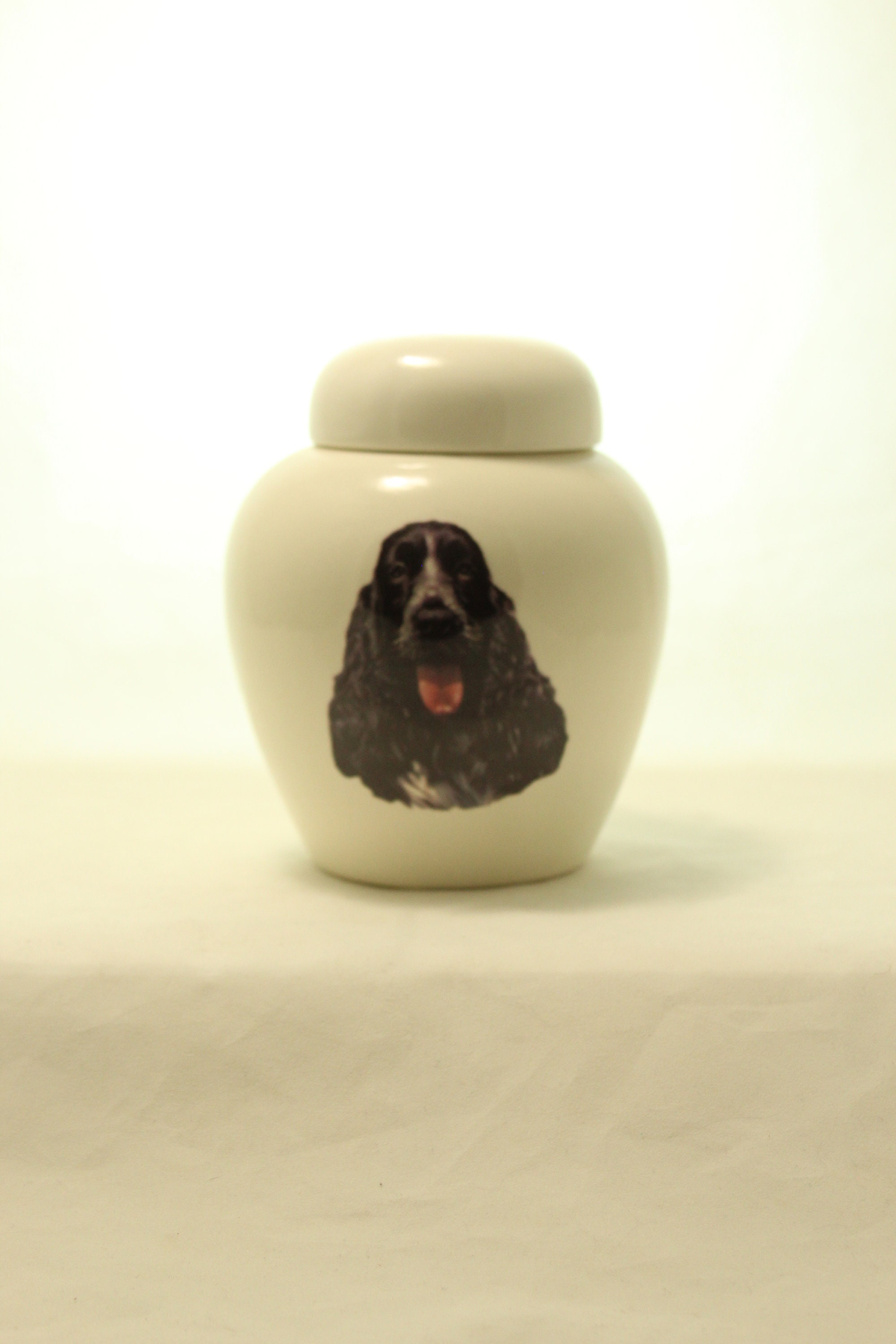 Cocker Spaniel Cremation Urn, Ceramic Jar with Lid, Pet Cat or Dog Small Urn for Ashes, Keepsake Urn, Art Pottery, handmade