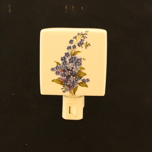 Forget Me Not Flowers Porcelain Night Light, Remembrance Memorial Night Light, Decorative Nightlight