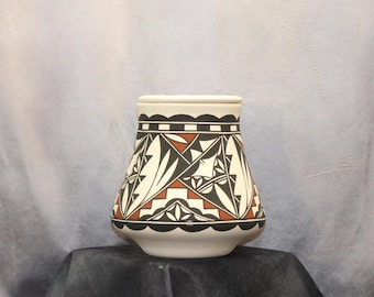 Native American Urn Ceramic Jar with lid, Adult Cremation Urn handmade