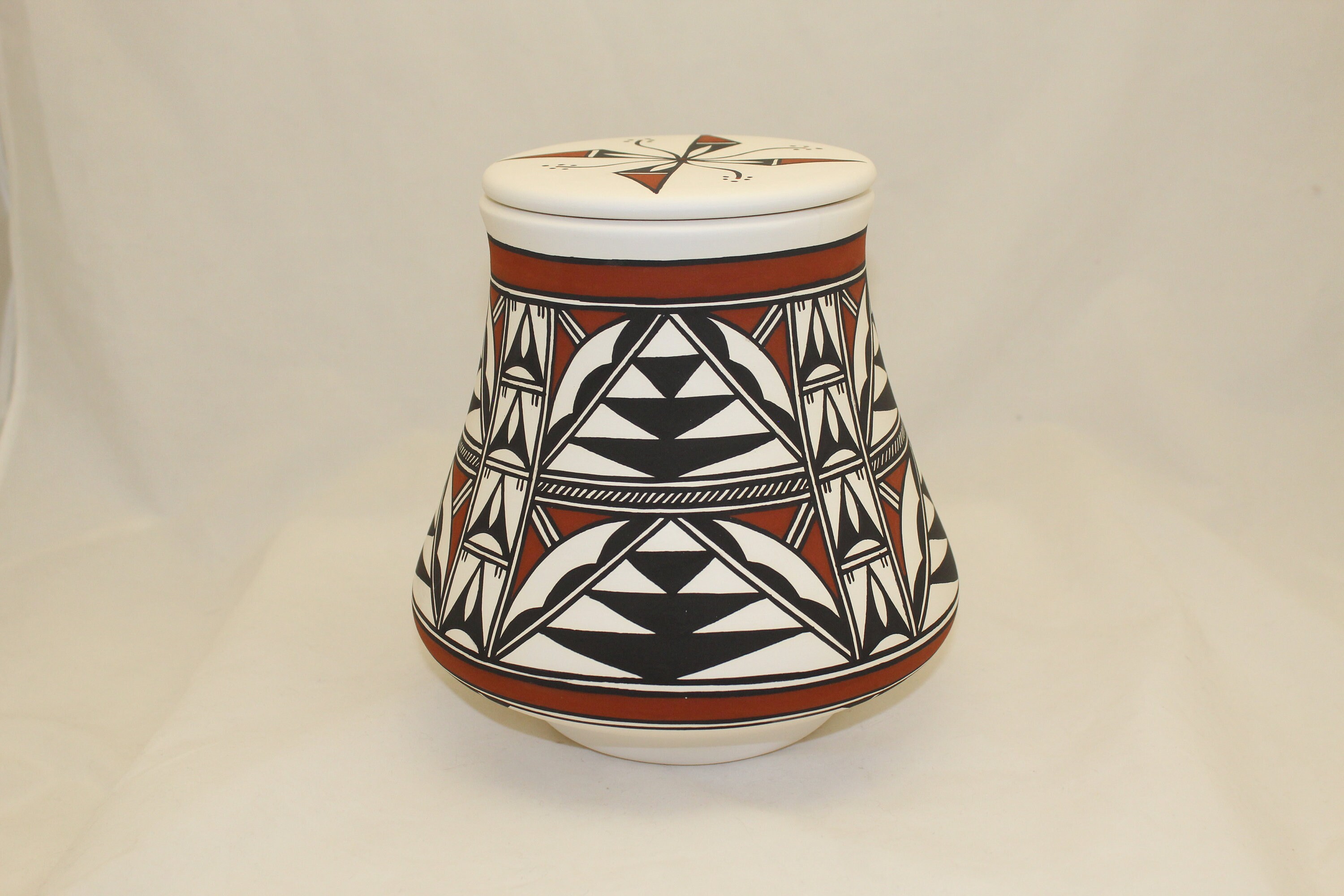 Native American Urn Ceramic Jar with lid, Hummingbird Adult Urn for