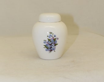 Forget Me Not flowers infant or baby cremation urn, small cat urn