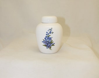 Forget me nots small Cremation Urn, Baby Urn, Keepsake Urn, Pet Ashes Urn, Art Pottery, Handmade Urn