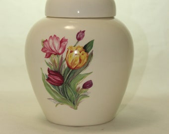 Handmade Tulip Cremation Urn, Small Ceramic Keepsake Urn, Pet or Child