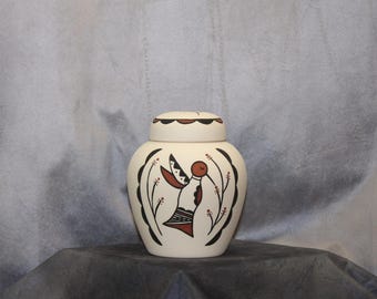 Hummingbird design Native American hand painted cremation urn for ashes, Small Urn for sharing or pet