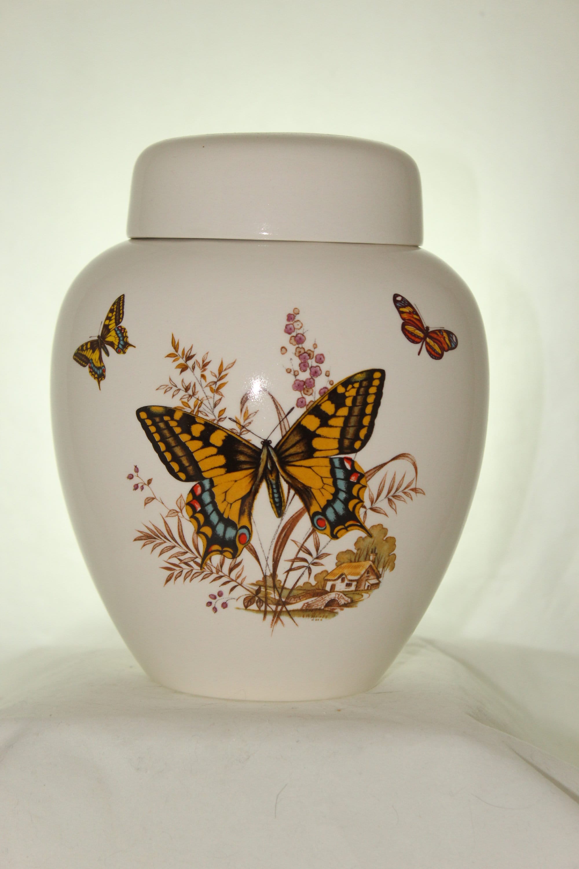 Yellow Butterfly Cremation Urn, Large Ceramic Jar With Lid, Adult  Cremdation Urn, Art Pottery, Handmade -  Canada