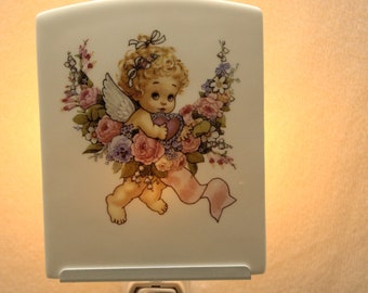 Baby Angel Porcelain Night Light, Infant Loss Gift, Keepsake